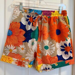 Jodifl Bold Floral Boho Shorts Size S Elastic Waist